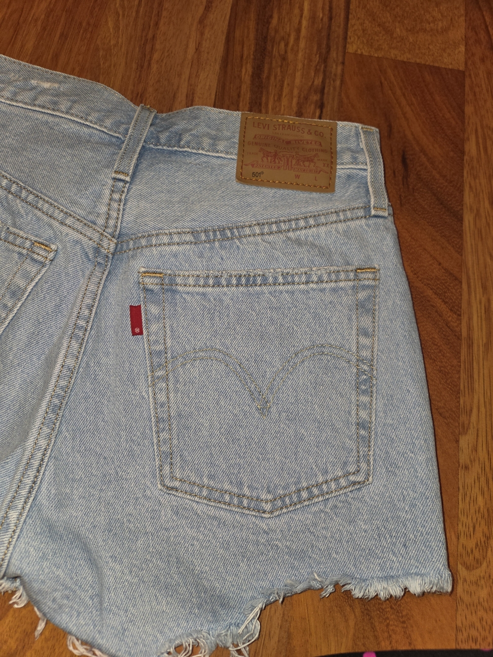 Levi's Light Blue Distressed Cutoff Denim Shorts - Picture 7 of 7